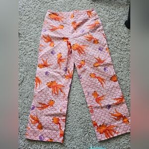 Bella Canvas Kids Fish Print Pants - Pink and Orange